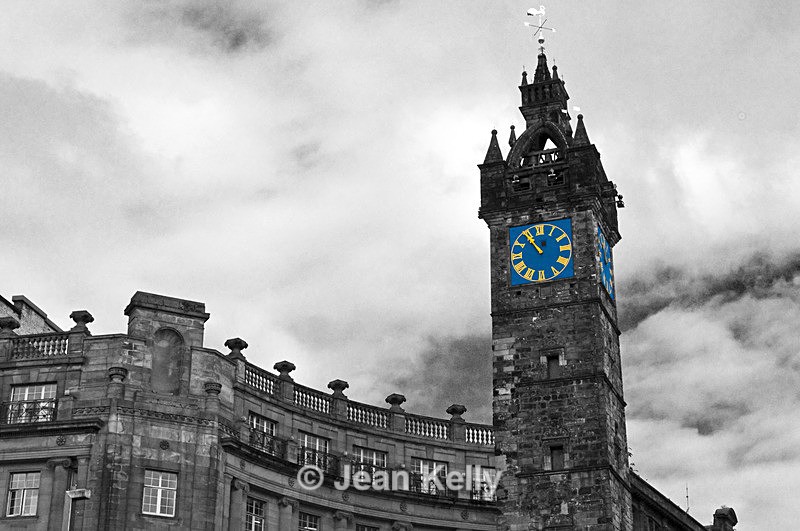 Tolbooth Steeple, Glasgow Cross - 4298 bwcs - Black and white