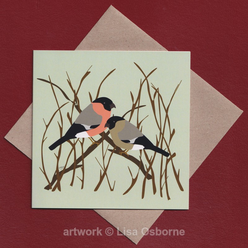 Bullfinches greetings card - GREETINGS CARDS