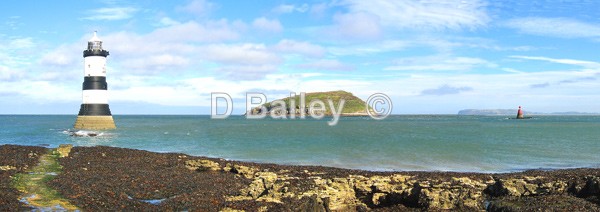 landscape of Puffin Island & Lighthouse