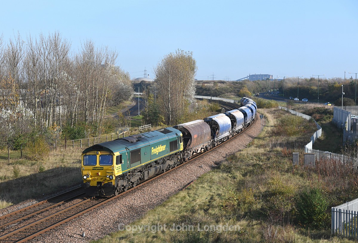 JL - 6.11.17 66540 6F30 Boulby - Middlesbrough, Cargo Fleet - Teesside (west to east)