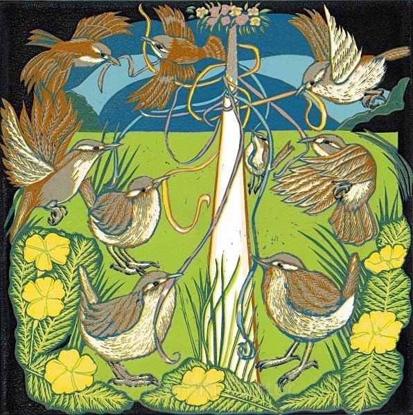 The Maypole Dance - Reduction Linocuts