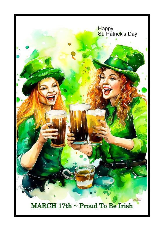 Festive Heartbeat, St Patrick's Day Paintings by Paul Duddell, Whispers & Strokes - Artist, Painter, and Photographer