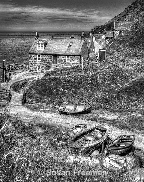 Crovie Village - Monochrome