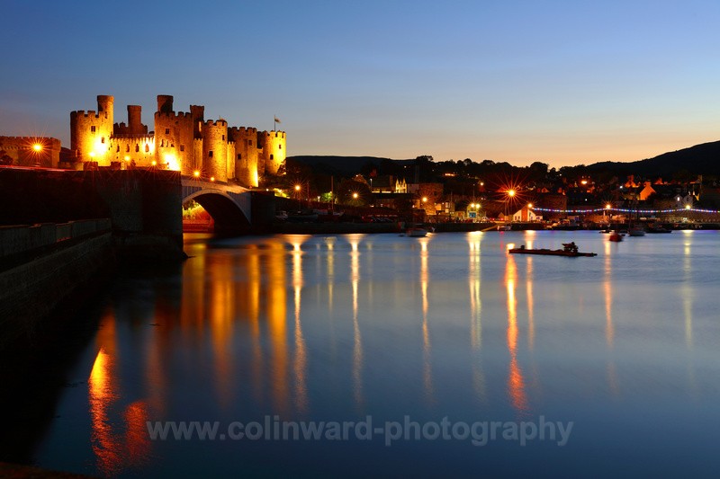 Conwy Castle at Twilight.    ref 9230 - North Wales