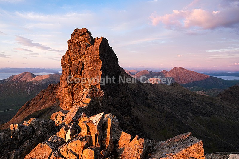 Am Bastier and the Bastier Tooth, Cuillin ridge, Isle of Skye - Landscape format