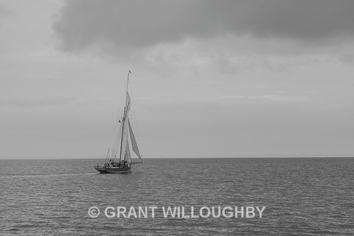 Traditional boat off Mull - Monochrome