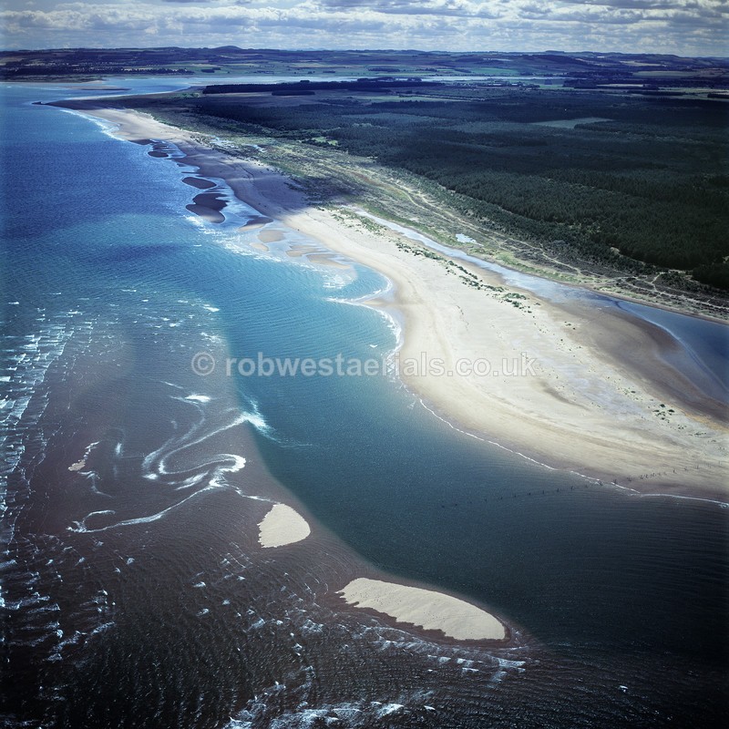 aerial pictures of Scotland east coast coastline at Tentsmuir