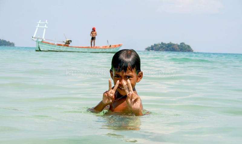 Playing in the sea_Koh Rong - Cambodia - People, Places and Wildlife
