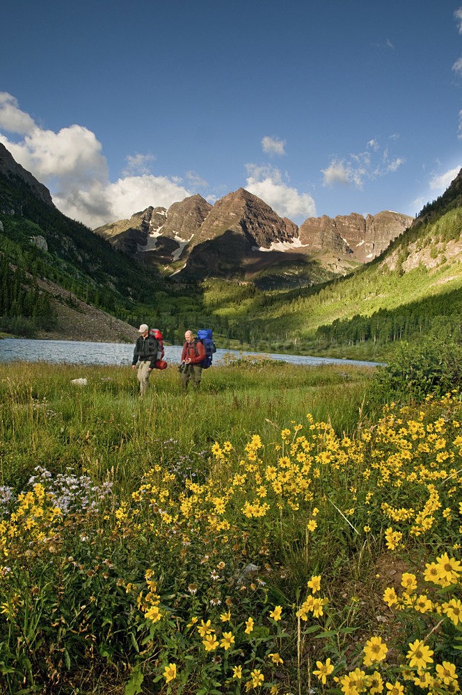 MorningHikersAtMaroonBells copy - Colorado