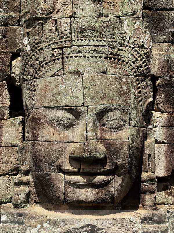Stone face at Bayon Temple, Angkor Thom, Cambodia - Cambodia
