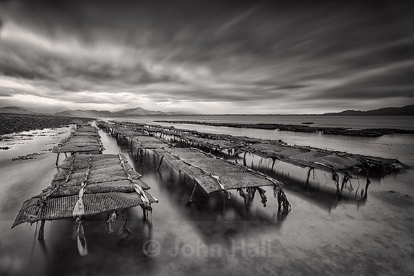 Fine Art Monochrome Of The Oyster Beds At Cromane, Co. Kerry, Ireland.