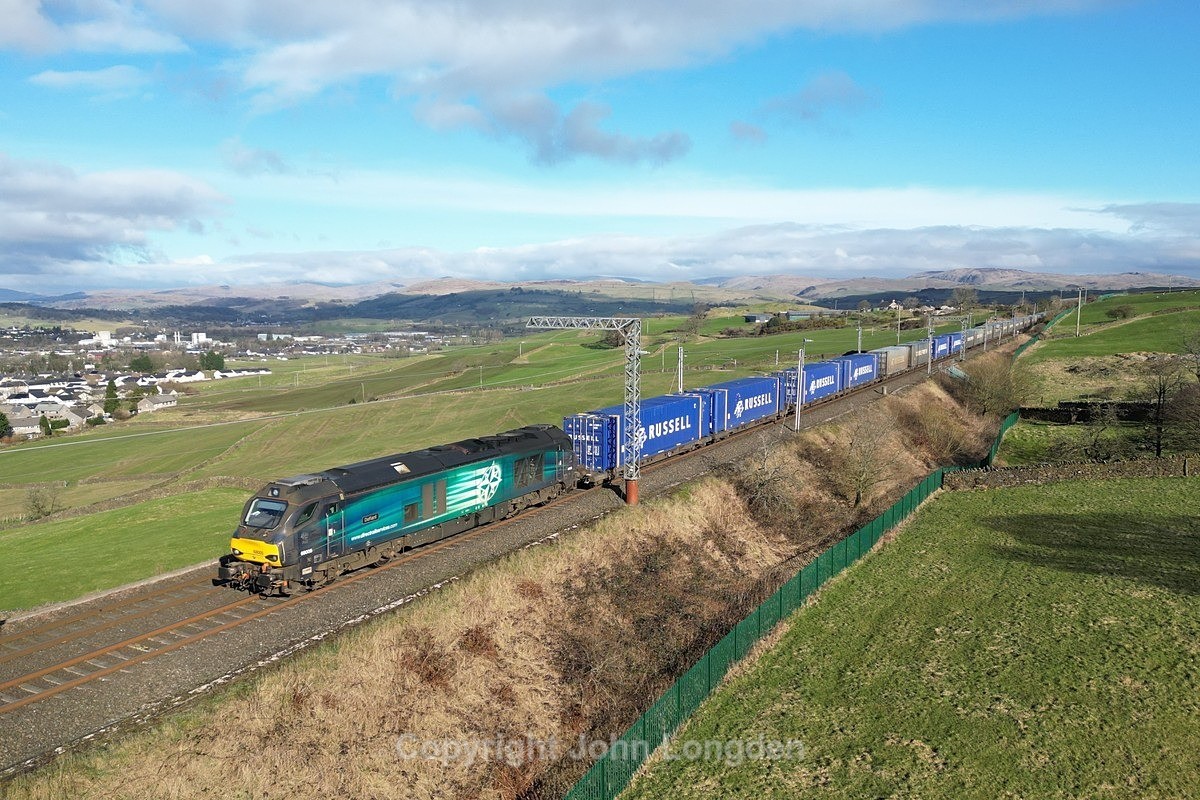 JL - 11.3.25 68005 4M27 Coatbridge - Daventry, Sedburgh Rd - Latest shots