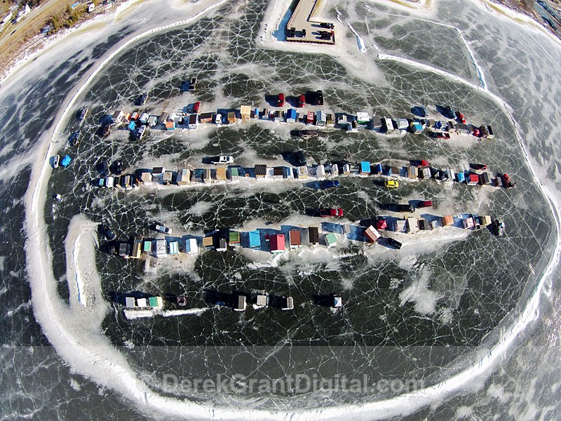 Renforth Ice Shacks Aerial View Rothesay New Brunswick Canada - Ice Shacks