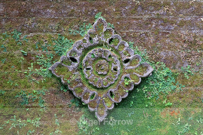 Moss-covered Stone Wall Decoration, Penglipuran, Bali - Bali, Indonesia
