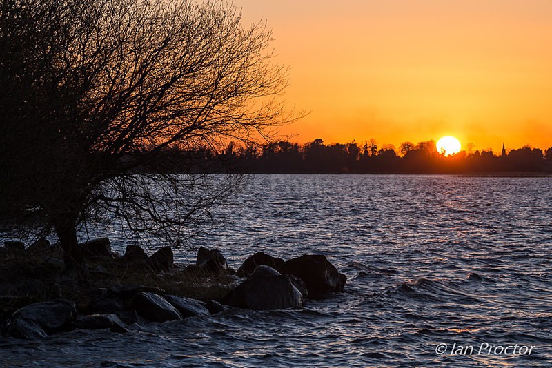 Sun sets over Lough Neagh - County Armagh