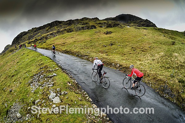 Hardknott Pass Ramp to the hairpin bend - Fred Whitton Challenge over the years