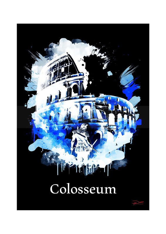Colosseum Historical Structures Ink Paintings by Paul Duddell, Whispers & Strokes - Artist, Painter, and Photographer