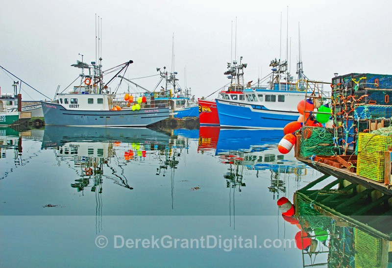 Lobster Boats at Seal Cove Wharf Grand Manan New Brunswick Canada - Fundy Postcards