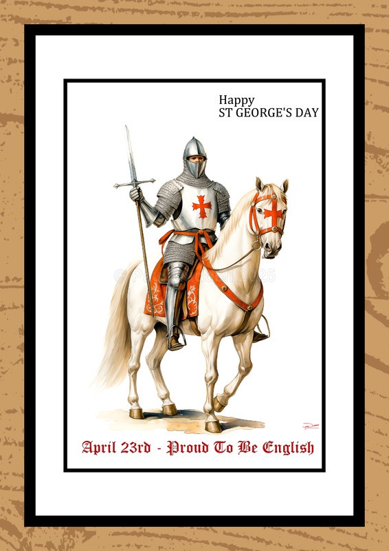 St George's Day Watercolour Paintings - Proud To Be English by Artist Paul Duddell