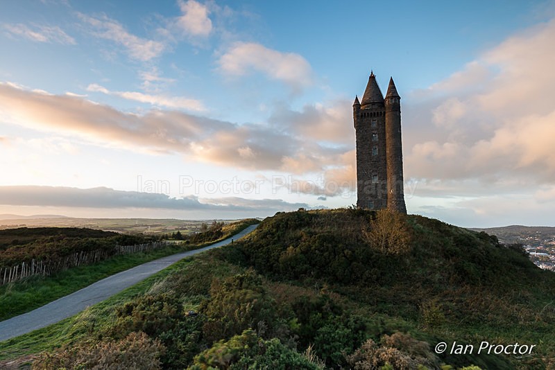 Setting sun on Scrabo Tower - County Down