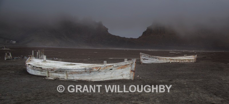 Abandoned waterboats Desception Island Antartica - Antartica