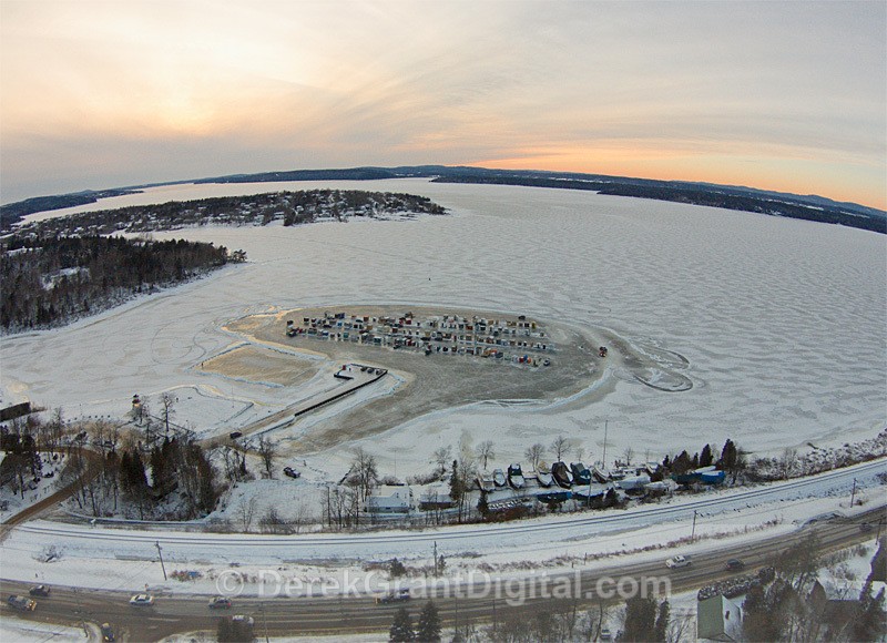Renforth Ice Huts Boat Club - Aerial View - Ice Shacks