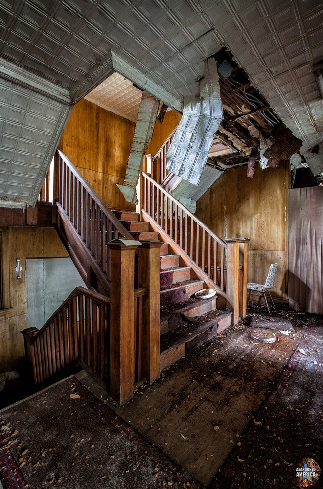 Abandoned Empire Hotel (Sharon Springs, NY) | Main Staircase - The Empire Hotel