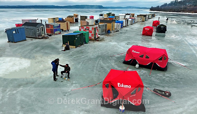 Ice Fishing Huts Renforth Rothesay New Brunswick Canada
