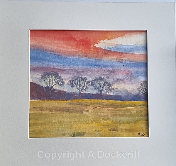 Felixstowe Sunset - Watercolours