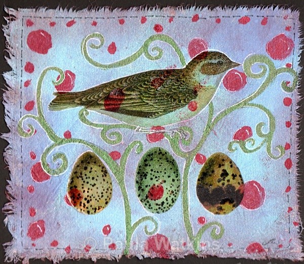 Fabric Bird Collage 1 - Recent artwork