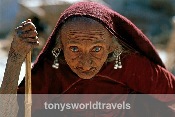 Old Lady with brown Shawl, India - India