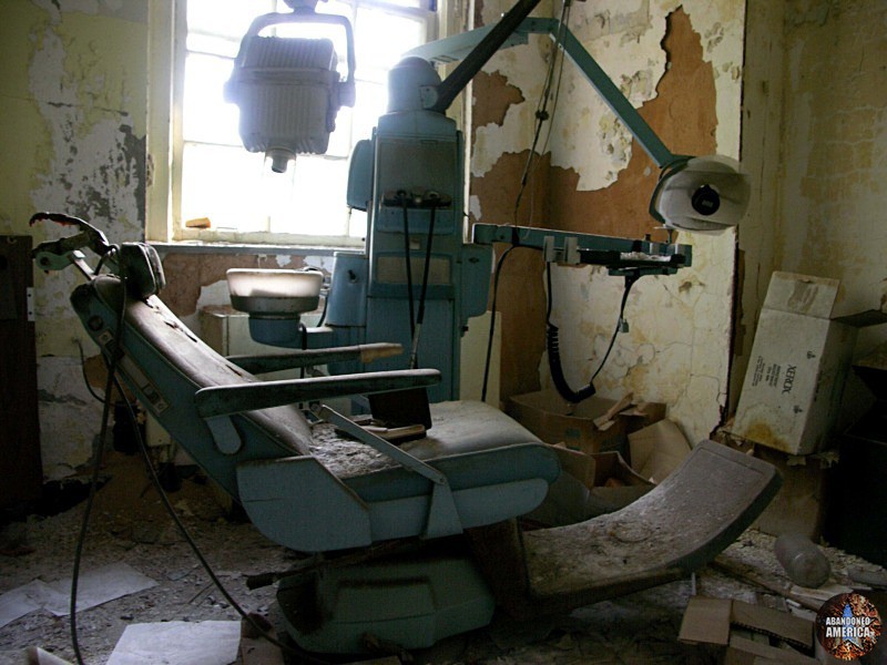 A dental chair in Forest Haven's abandoned hospital