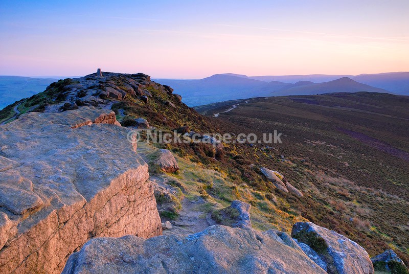 Landscape Photograph of sunset at Win Hill in the Peak District National Park