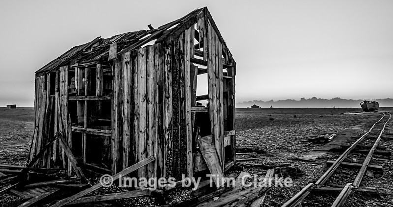 Decay at Dungeness Black and White 4156 - Landscapes