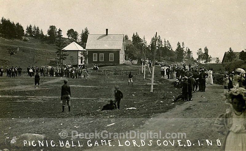 Ball Game & Picnic Lord's Cove Deer Island New Brunswick Canada 1909 - Historic New Brunswick