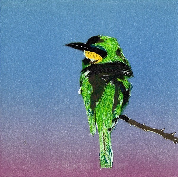 Little Bee-Eater, Twilight - Reduction Linocuts