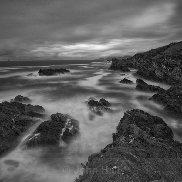 Fine Art Monochrome Of Waves Breaking On The Atlantic Drive, Achill Island, Co. Mayo, Ireland.