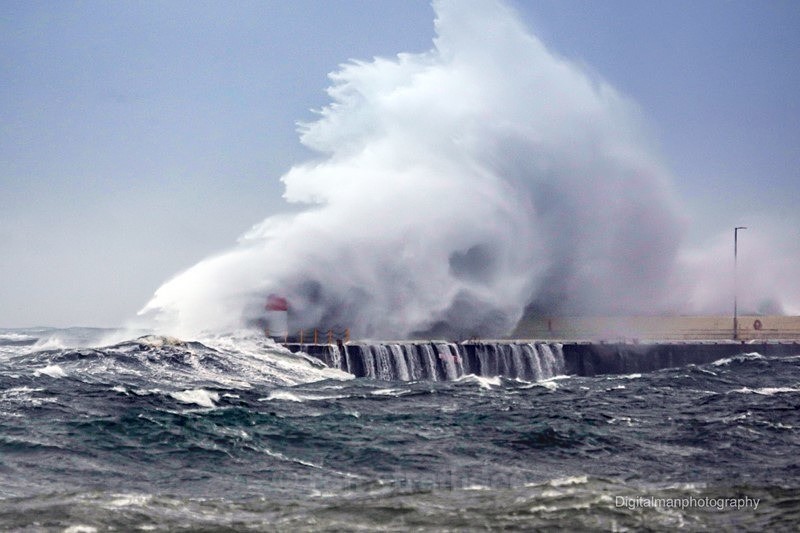 Big Wave on Port St Mary Breakwater - Sea of Man