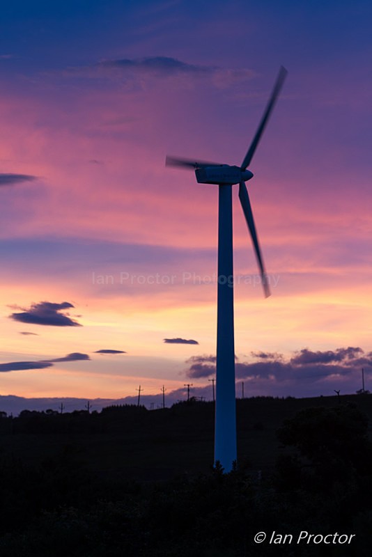 Wind-Turbine at Sunset - Belfast Hills. (Portrait) - County Antrim