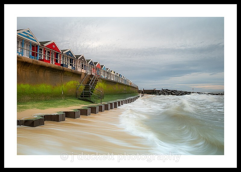 Beach Huts and Waves, Southwold