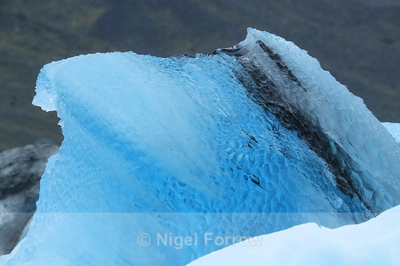 Blue iceberg with layers, Jokulsarlon, Iceland - Iceland