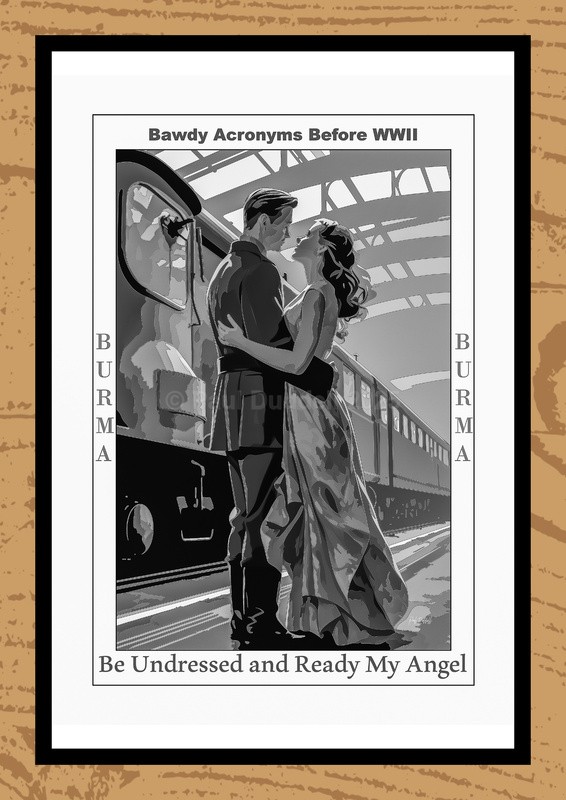 Bawdy Acronyms before WWII Watercolour Paintings by Artist Paul Duddell