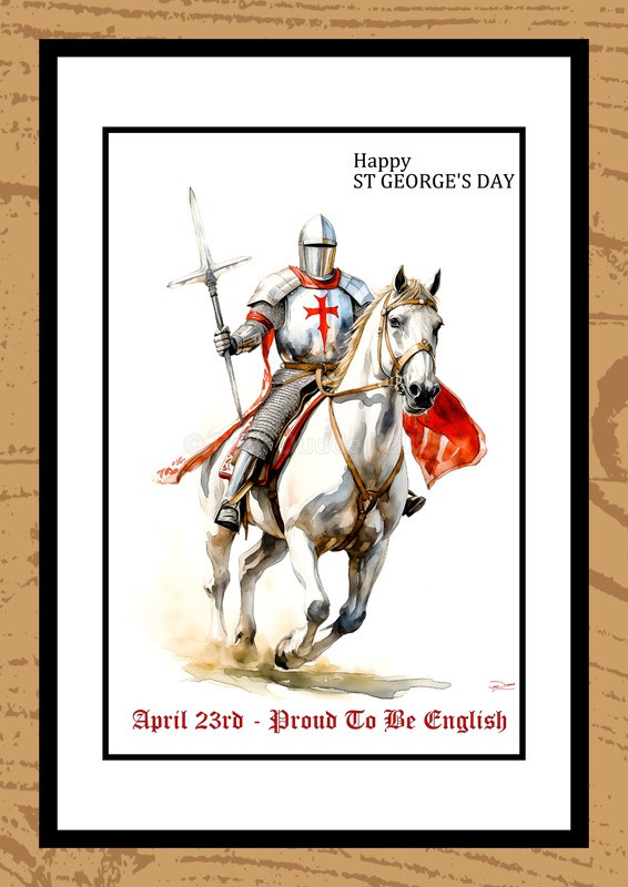 St George's Day Watercolour Paintings - Proud To Be English by Artist Paul Duddell