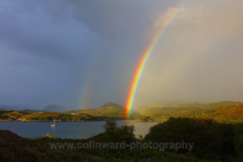 Rainbow over Loch Carron and Plockton.   ref8874 - Scotland