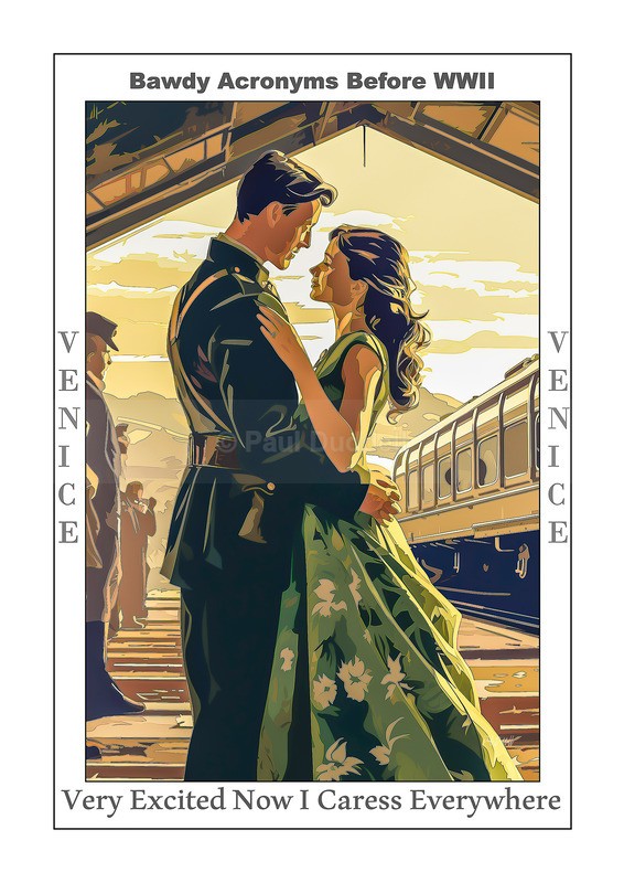 Bawdy Acronyms before WWII Paintings by Paul Duddell, Whispers & Strokes - Artist, Painter, and Photographer