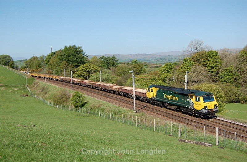27.4.11 70005 6C16 Crewe - Carlisle, Beckhouses - West Coast Main Line (north to south)