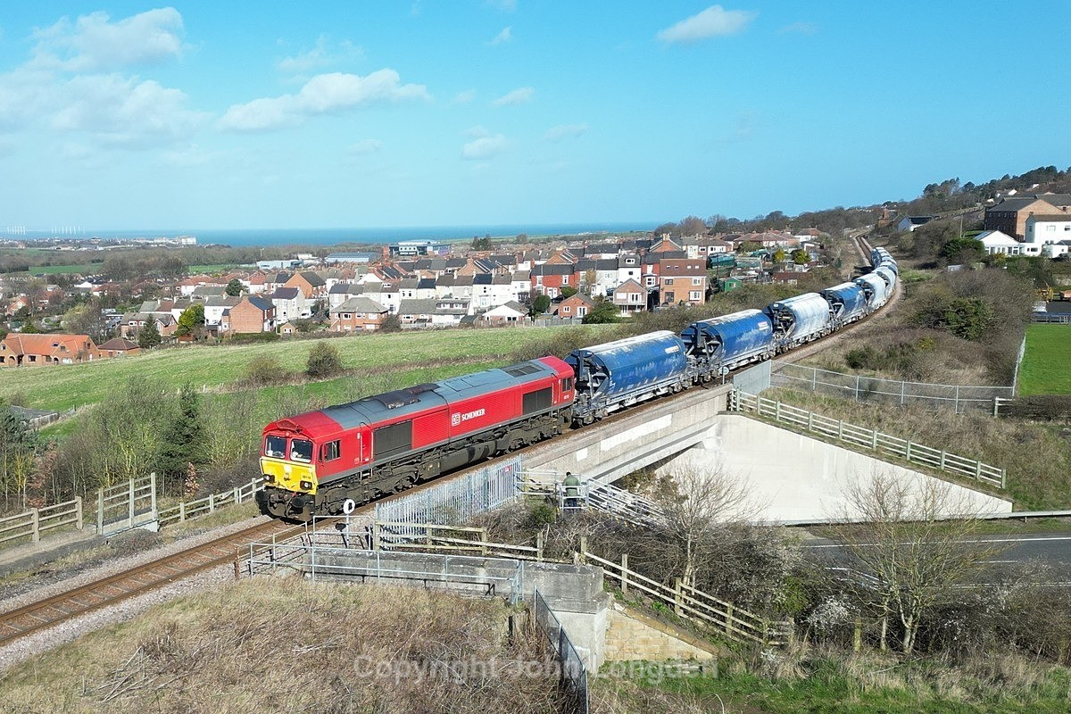 JL - 22.3.23 66118 6F32 Boulby - Middlesbrough Dawsons, Brotton - Teesside (west to east)