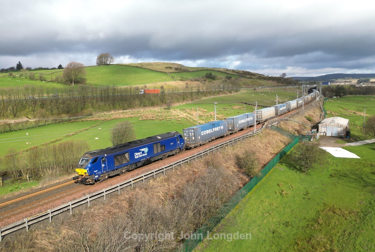 JL - 28.3.24 68007 4M27 Coatbridge - Daventry, Tebay - West Coast Main Line (north to south)