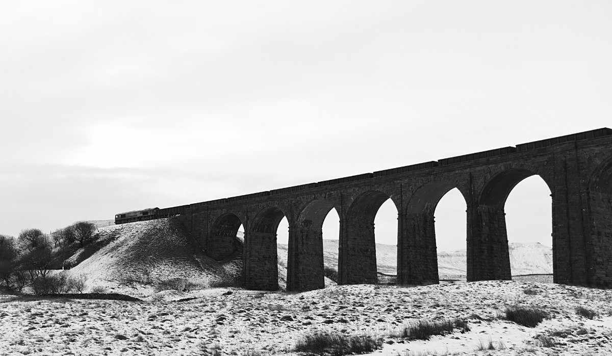 JL - 9.12.17 66063 6E95 Kirkby Thore - Hull CT, Ribblehead - Ribblehead Viaduct