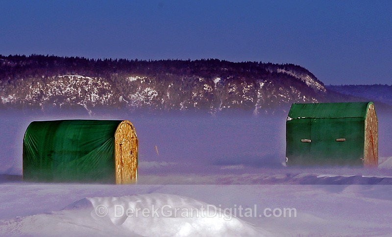 Ice Huts Ice Shacks Snow Squall Renforth NB Canada